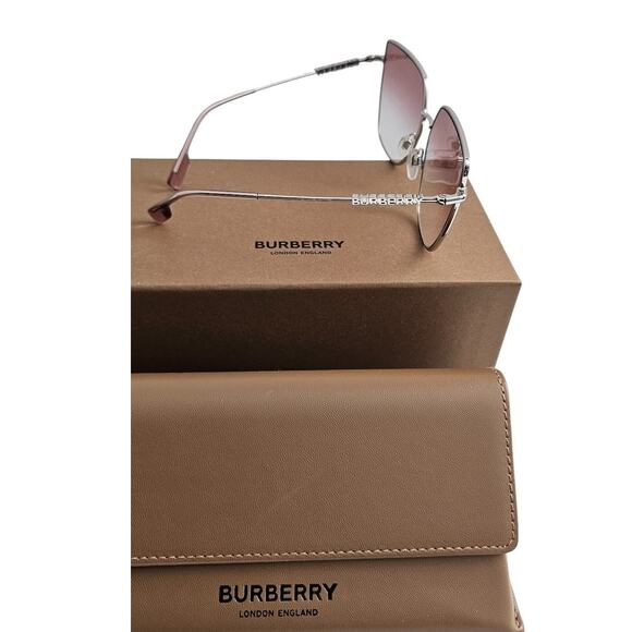 Burberry BE3143 Alexis Metal Sunglasses in Silver Pink main image 5